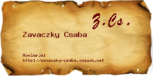 Zavaczky Csaba névjegykártya