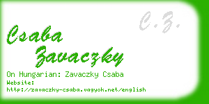 csaba zavaczky business card